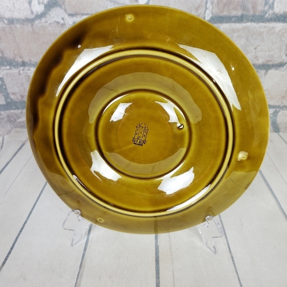 Vintage 1950s Gien France Green Divided Fondue  Plates Set of 4 - Picture 10 of 16